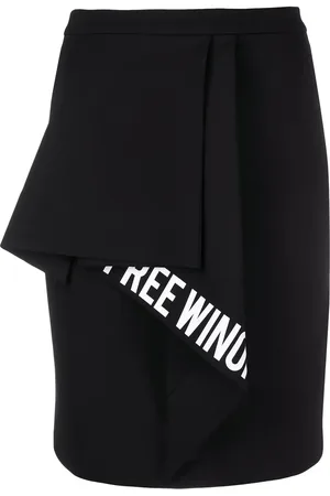OFF-WHITE Slogan-print ruffled-detail skirt