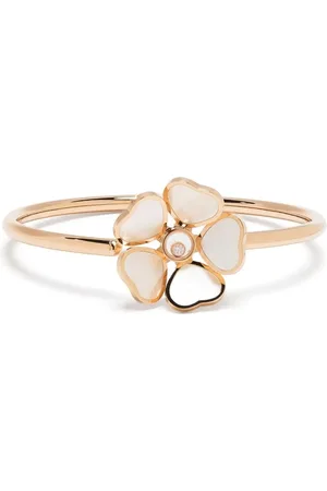 Chopard 18kt rose Happy Hearts flower pearl bangle