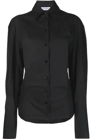 The Attico Drawstring-detail long-sleeve cotton shirt