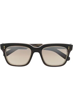 GARRETT LEIGHT Metallic-trim rectangular-frame sunglasses