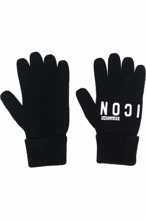 Dsquared2 Logo-embroidered knitted gloves