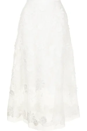 ERMANNO SCERVINO Lace-patterned midi skirt