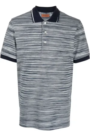 Missoni Horizontal-stripe knitted polo shirt