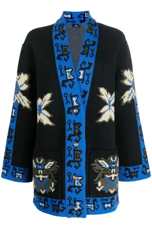 Etro Geometric-pattern Jacquard knitted cardigan
