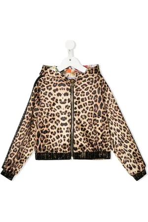 Philipp Plein Leopard-print zip-up hooded jacket