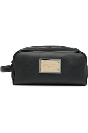 Dolce & Gabbana Logo-tag leather toiletry bag
