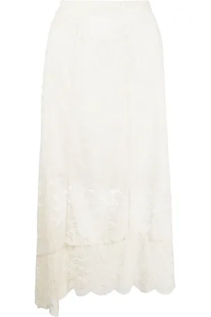 Paco rabanne Split-hem lace midi skirt