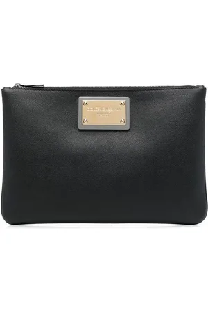 Dolce & Gabbana Logo-tag leather pouch