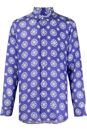 PENINSULA SWIMWEAR Abstract-print linen shirt