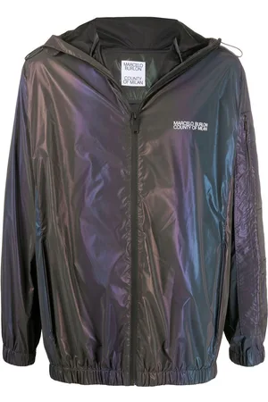 MARCELO BURLON Iridescent lightweight hooded jacket