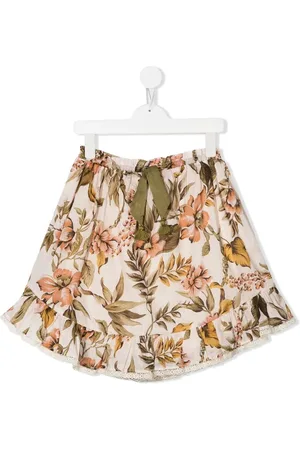 ZIMMERMANN Anneke floral-print flounce skirt