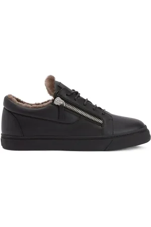 Giuseppe Zanotti Shearling-trimmed leather sneakers