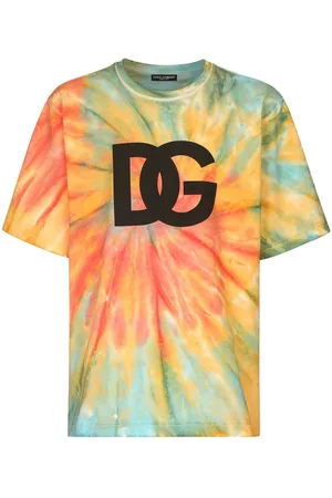Dolce & Gabbana Tie-dye logo-print technical T-shirt