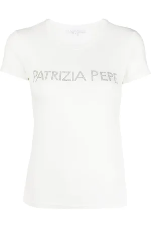 Patrizia Pepe Rhinestone-logo T-shirt
