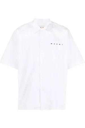 Marni Logo-print poplin bowling shirt