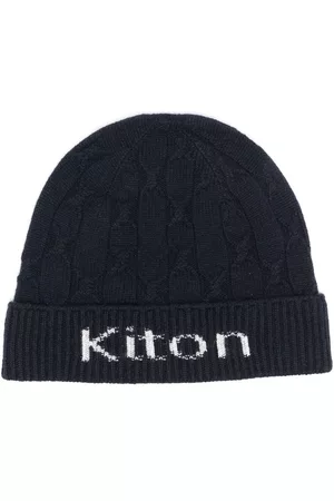 Kiton Intarsia-knit logo cashmere beanie
