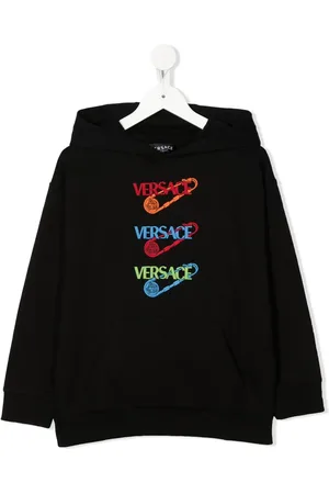 VERSACE Logo print cotton hoodie