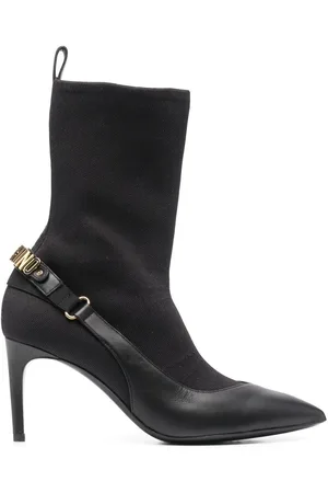 Moschino Logo-lettering panelled boots