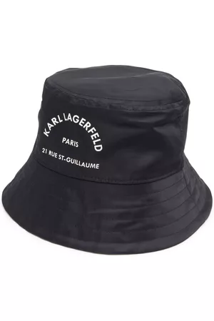 Karl Lagerfeld Address-print drawstring bucket hat