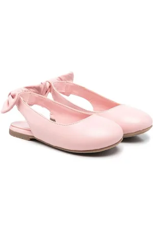 AGE OF INNOCENCE Bow-detail leather ballerina shoes