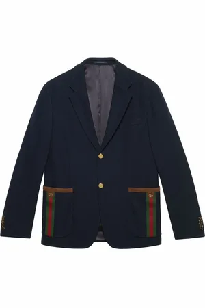 Gucci Single-breasted Web-trim jacket