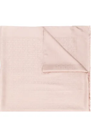 Salvatore Ferragamo Gancini-print frayed scarf