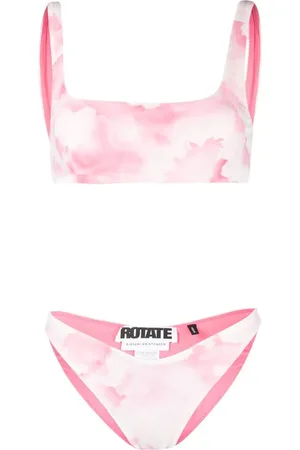 ROTATE Logo-print tie-dye bikini