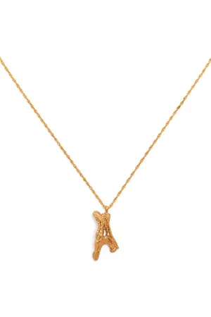 Lee A alphabet pendant necklace
