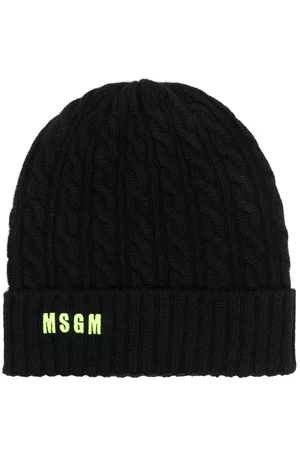 MSGM Logo-patch detail knit beanie