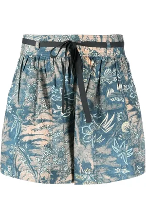 ULLA JOHNSON Floral print belted shorts