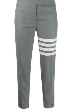 Thom Browne Plain weave 4-Bar skinny trousers