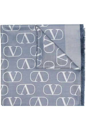 VALENTINO Monogram-pattern silk scarf
