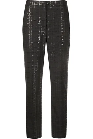 Brunello Cucinelli Sequinned checkered tapered trousers