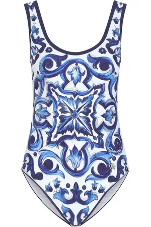 Dolce & Gabbana Majolica-print racerback swimsuit