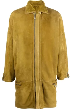 VERSACE 1980s zip-up shearling coat