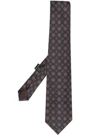 VERSACE 1990s geometric floral-print silk tie