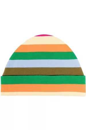 Sunnei Rainbow-stripe cotton hat