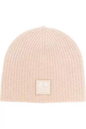 Pinko Ribbed-knit embroidered-logo beanie