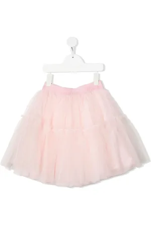 MONNALISA Waistband-logo tulle skirt