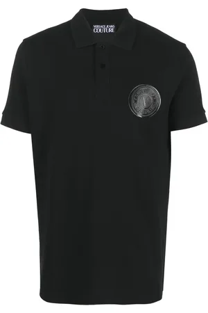 VERSACE Chest logo-print polo shirt