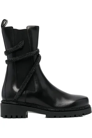 RENE CAOVILLA Wrap-around leather boots