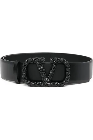 VALENTINO GARAVANI VLogo embellished-buckle leather belt