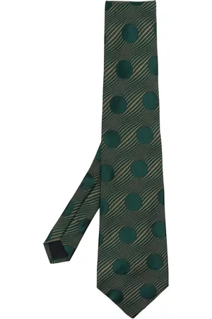 VERSACE 2000s geometric-print silk tie