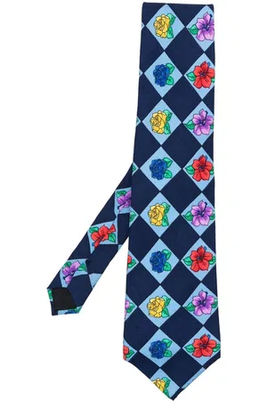 VERSACE 1990s floral-print silk tie