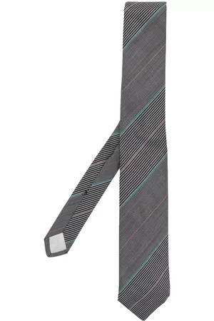 VERSACE 1970s stripe-print silk tie