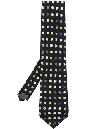 VERSACE 2000s floral-print silk tie