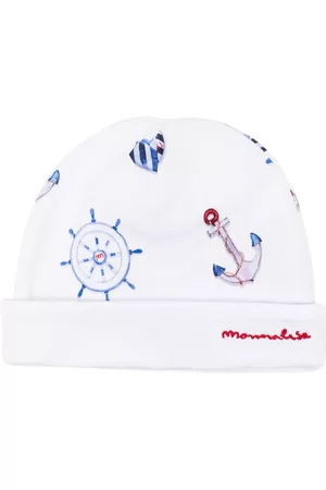 MONNALISA Nautical-motif embroidered-logo beanie