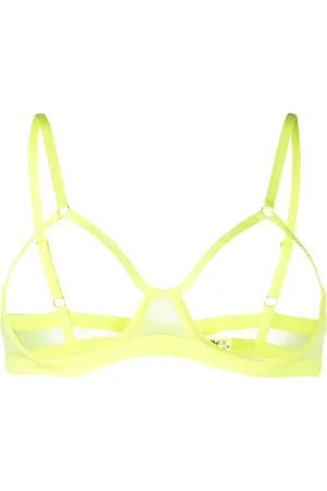 MAISON CLOSE Logo-motif sheer bra