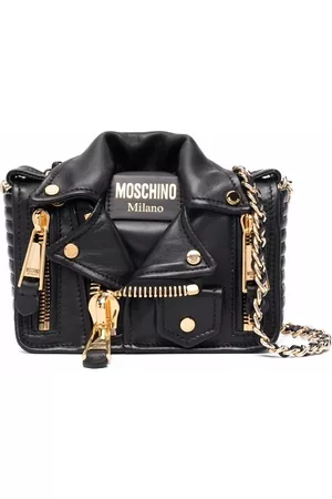 Moschino Women Shoulder Bags - Biker leather crossbody bag