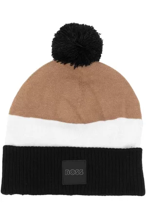 HUGO BOSS Logo-patch bobble hat